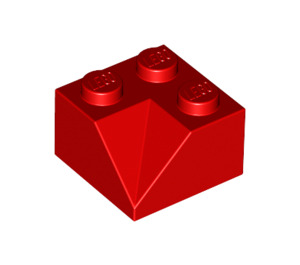 LEGO Rood Helling 2 x 2 (45°) met Dubbele Concave (Ruw oppervlak) (3046 / 4723)