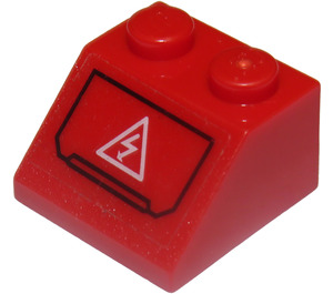 LEGO Red Slope 2 x 2 (45°) with Electrical Hazard Sticker (3039)