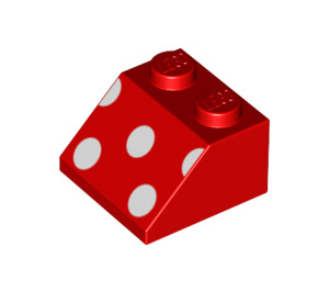 LEGO Rojo Con pendiente 2 x 2 (45°) con Blanco Polka-Dots (3039 / 42211)