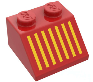 LEGO Red Slope 2 x 2 (45°) with Yellow Grille (3039)