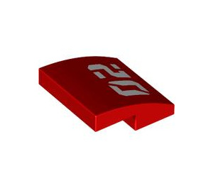 LEGO Red Slope 2 x 2 Curved with '02' (15068 / 105759)