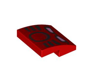LEGO Red Slope 2 x 2 Curved with Bionicle Face (15068 / 102087)