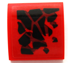 LEGO Red Slope 2 x 2 Curved with Fire Dragon Scales (Left) Sticker (15068)