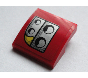 LEGO rouge Pente 2 x 2 Incurvé avec Headlights (La gauche) Autocollant (15068)