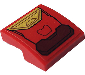 LEGO Red Slope 2 x 2 Curved with Iron Man Hulkbuster Armor Sticker (15068)