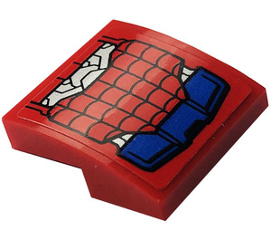 LEGO Red Slope 2 x 2 Curved with Spider-Mech Foot Sticker (15068)