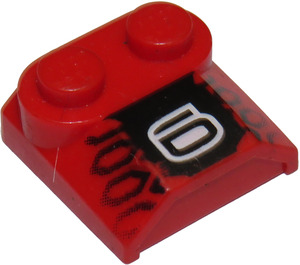 LEGO Red Slope 2 x 2 x 0.7 Curved with '6' without Curved End (41855 / 42320)