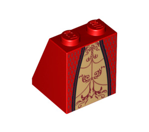 LEGO Rosso Pendenza 2 x 2 x 2 (65°) con Gold Anteriore con tubo alla base (74009 / 91754)