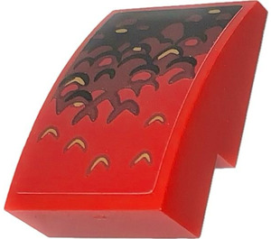 LEGO Red Slope 2 x 3 Curved with Dragon Scales Sticker (24309)
