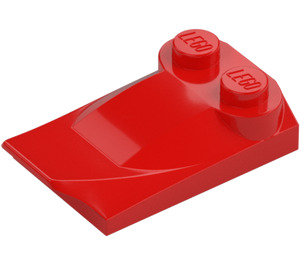 LEGO Rood Helling 2 x 3 x 0.7 Gebogen met Vleugel (47456 / 55015)