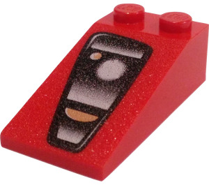 LEGO Red Slope 2 x 4 (18°) with Ferrari Headlight (Right) (30363 / 52558)