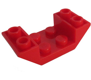 LEGO Rød Skråning 2 x 4 (45°) Dobbelt Inverteret med Open Centrum (4871)