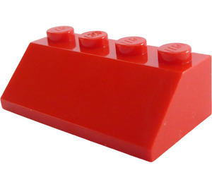 LEGO Červená Sklon 2 x 4 (45°) s hladkým povrchem (3037)