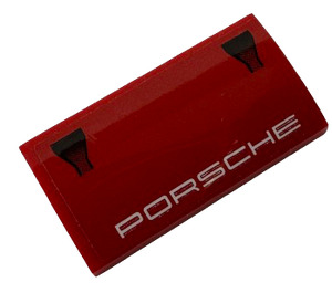 LEGO Red Slope 2 x 4 Curved with 'PORSCHE' and Air Outlets Sticker with Bottom Tubes (88930)