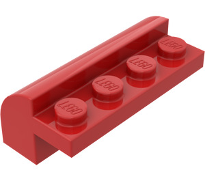 LEGO Rojo Con pendiente 2 x 4 x 1.3 Curvo (6081)