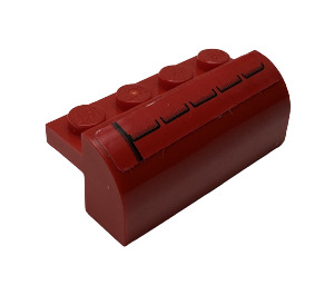 LEGO Rood Helling 2 x 4 x 1.3 Gebogen met Lucht Intake (Links) Sticker (6081)