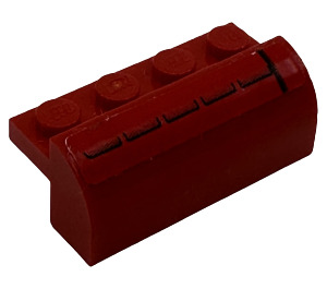 LEGO Röd Backe 2 x 4 x 1.3 Böjd med Luft Intake (Höger) Klistermärke (6081)