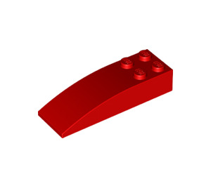 LEGO Rood Helling 2 x 6 Gebogen (44126)