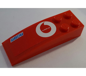 LEGO rot Steigung 2 x 6 Gebogen mit Vodafone & Fiat (Recht) Aufkleber (44126)