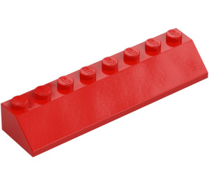 LEGO Rojo Con pendiente 2 x 8 (45°) (4445)