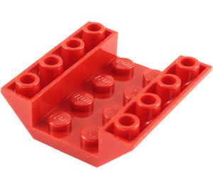 LEGO Rood Helling 4 x 4 (45°) Dubbele Omgekeerd met Open Midden (Geen gaten) (4854)