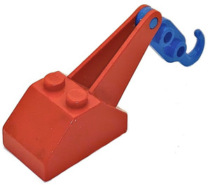 LEGO Red Slope 45° 2 x 3 x 1.3 Double with Blue Hook