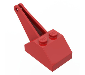 LEGO rot Steigung 45° mit Kran Arm (3135)