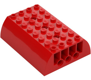 LEGO Rød Skråning 6 x 8 x 2 buet Dobbelt (45411 / 56204)