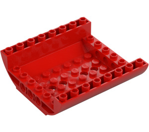 LEGO Rød Skråning 8 x 8 x 2 buet Inverteret Dobbelt (54091)