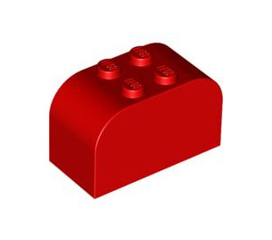 LEGO rouge Pente Brique 2 x 4 x 2 Incurvé (4744)