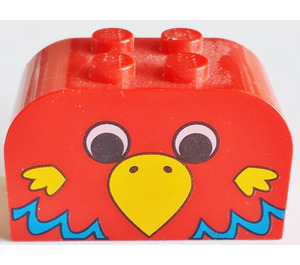 LEGO Red Slope Brick 2 x 4 x 2 Curved with Bird Head (4744)