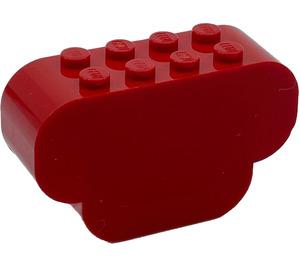 LEGO Red Slope Brick 2 x 6 x 3 with Curved Ends (30075)