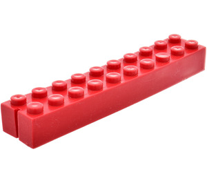 LEGO Red Slotted Brick 2 x 10 (1 Slot)