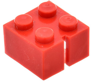 LEGO Red Slotted Brick 2 x 2 (1 Slot)