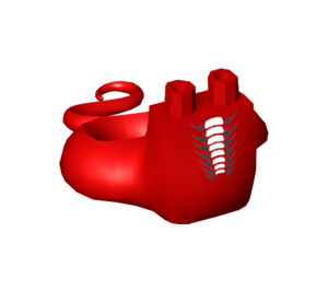 LEGO Röd Orm Ben med Vit och Svart Scales (98140 / 99031)