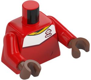 LEGO Rood Voetbal Player Torso met Medium Bruin Handen (973 / 76382)