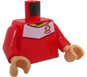 LEGO Rood Voetbal Player Torso met Warm Zandbruin Handen (973 / 76382)