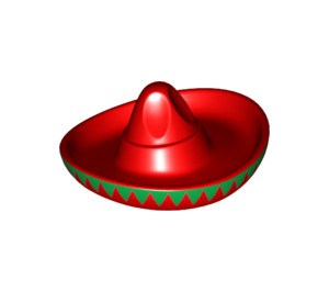LEGO Red Sombrero with Green Rim (16300 / 90388)