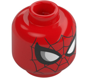 LEGO Red Spider-Man Head with Large White and Silver Eyes (Recessed Solid Stud) (3626 / 78941)