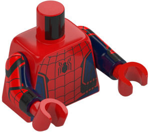 LEGO Rojo Spider-Hombre con Dark Azul Piernas y Printed Feet Minifigura Torso (973 / 76382)