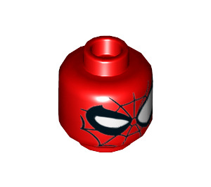 LEGO Red Spiderman with Short Legs Minifigure Head (Recessed Solid Stud) (3626 / 25898)
