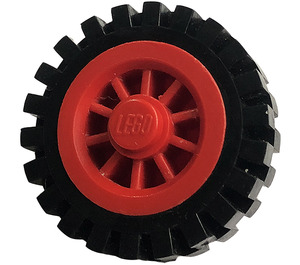 LEGO Red Spoked Wheel with Black Tire