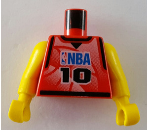 LEGO Red Sports NBA Player Number 10 Torso