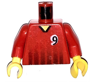 LEGO Red Sports Torso Player Nr.9 (973)