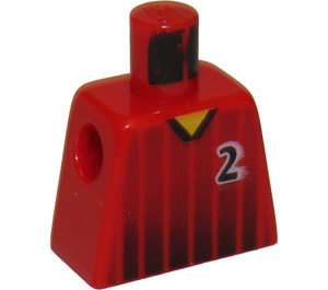 LEGO Rojo Deportes Torso sin brazos con Number 2 en Frontal y Parte trasera (973)