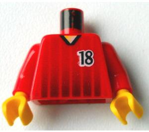 LEGO rot Sport Torsowith Soccer Shirt mit Number 18 auf Vorderseite und Der Rücken (973)