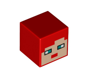 LEGO rot Platz Minifigure Kopf mit Farmhand Gesicht (19729 / 78772)