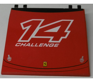LEGO Red Stickered Assembly with '14 CHALLENGE', Ferrari Logo