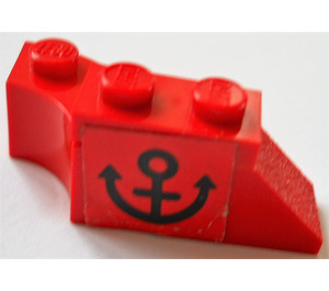 LEGO Red Stickered Assembly with anchor (left) sticker