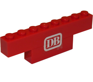 LEGO Röd Stickered Assembly with 'DB' train logo